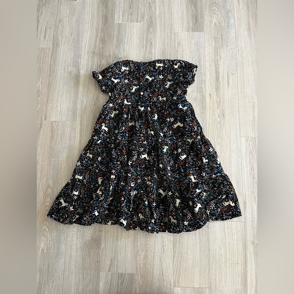 Hanna Andersson Girls Twirl Power Chambray Dress Black Unicorn - Size 12 - Picture 7 of 8